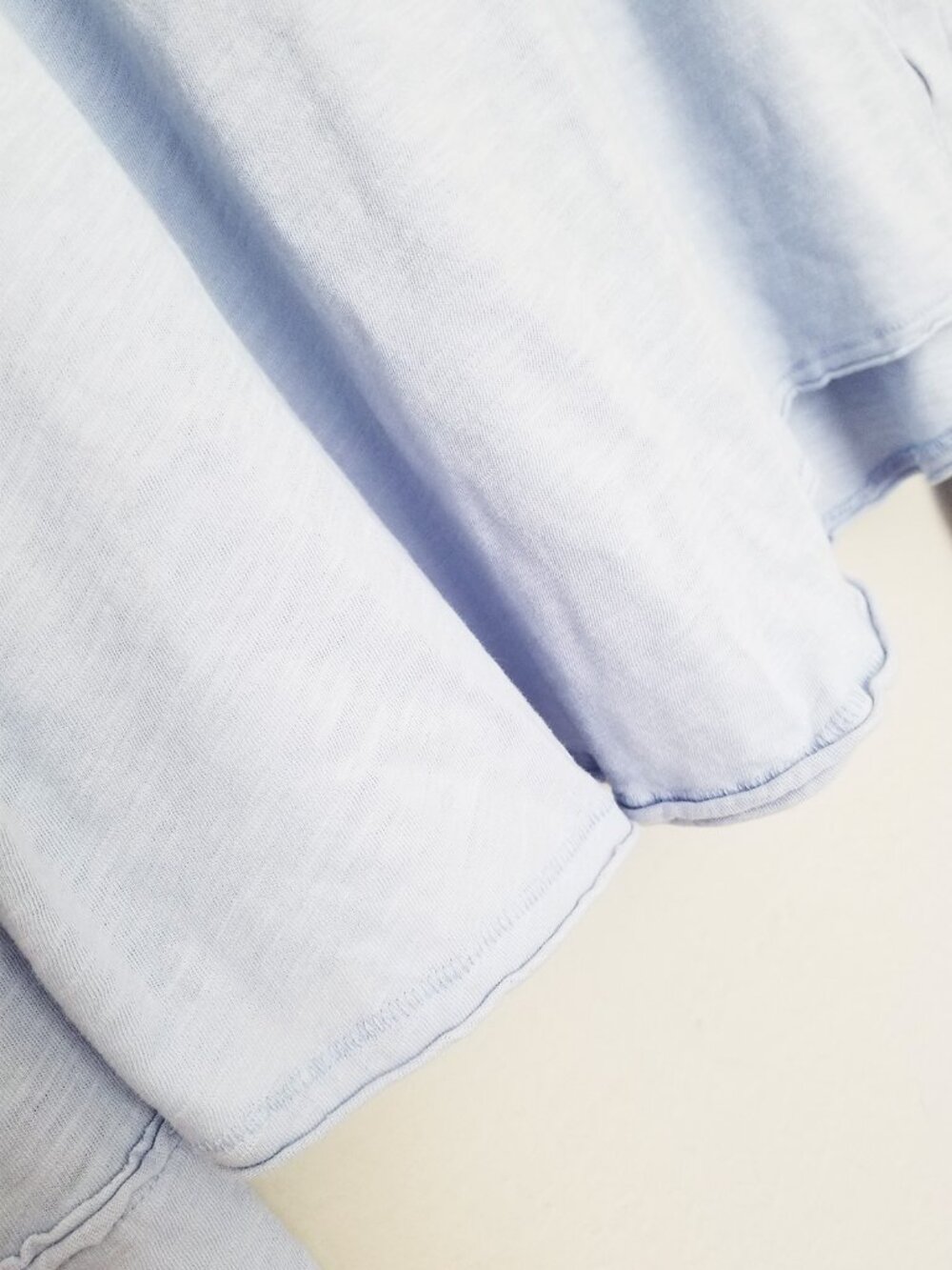 Free People We the Free Arden Tee Size M Rain Light Blue 100% Cotton Longline - Picture 14 of 16